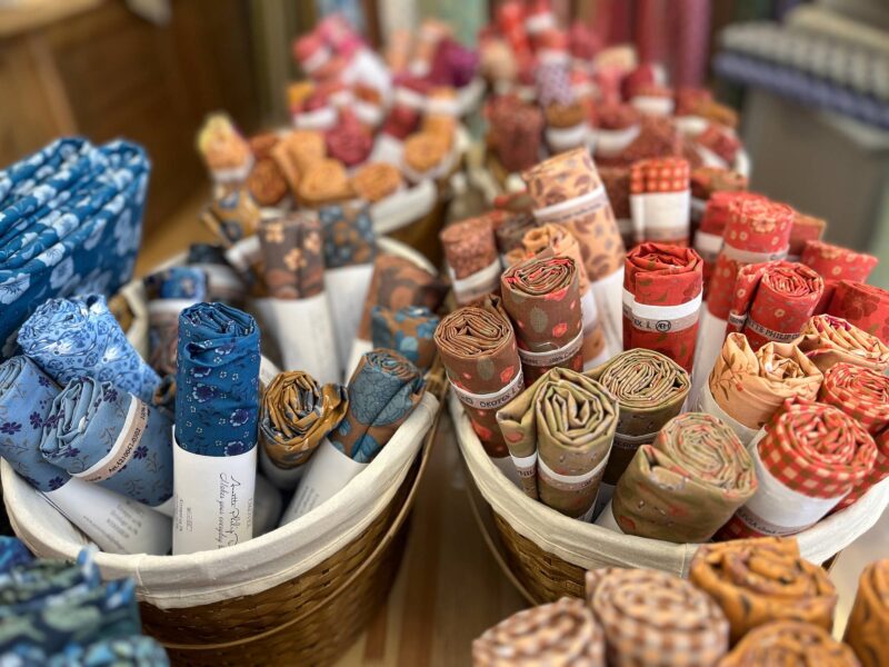 woven cotton fabric in many different colours and patterns