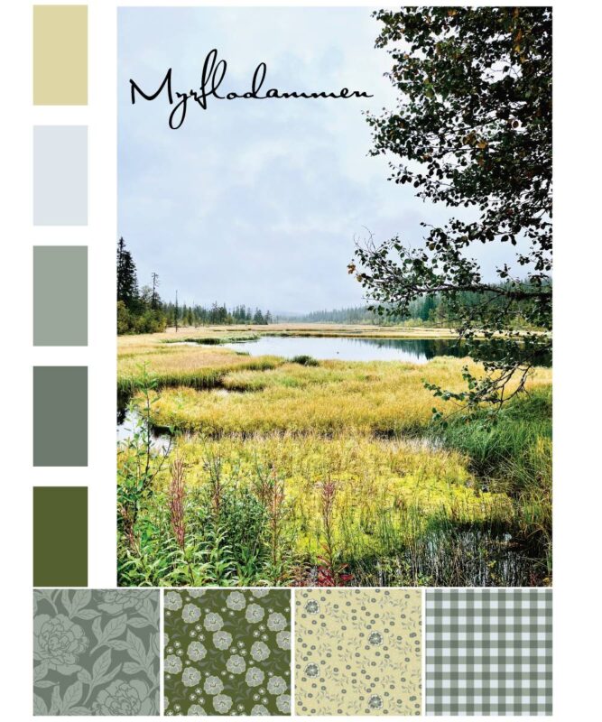 Photo of the lake by Myrflodammen and my new colour designs